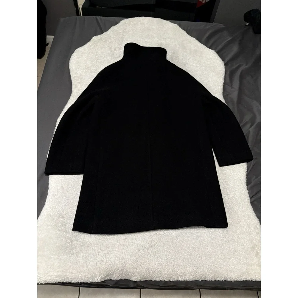 J Crew Nello Gori Women's Wool Black Peacoat Jacket Size 4 Zip Button - Picture 2 of 9
